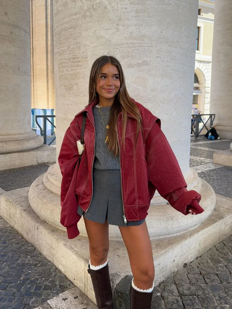 Oversized Trendy Relaxed Bomber Jacket
