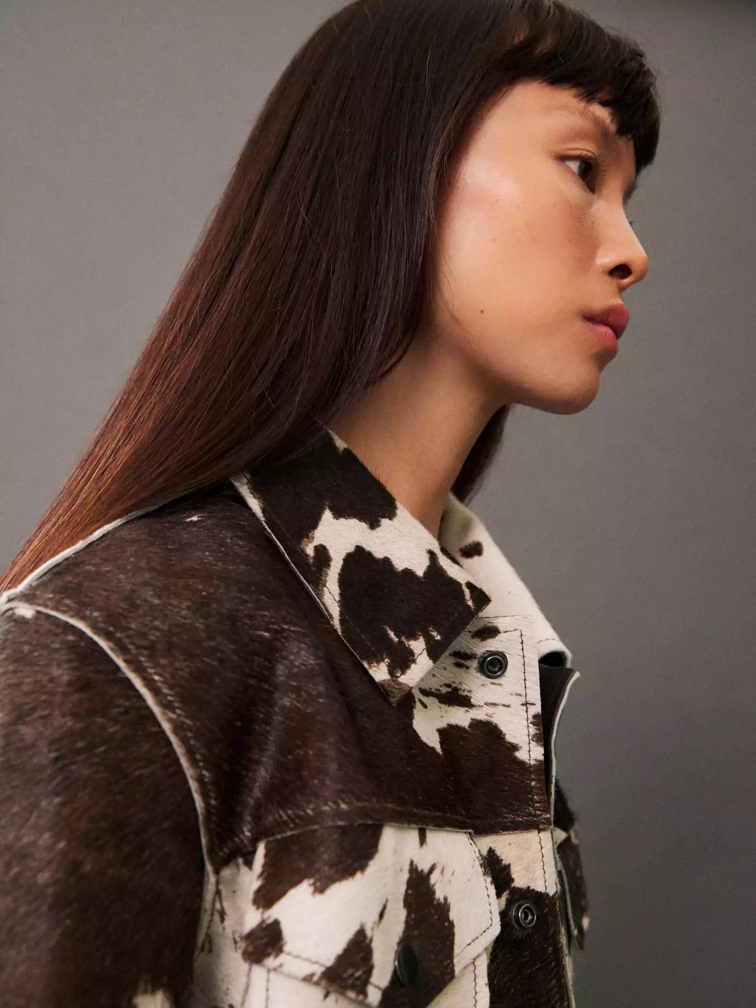 Trendy Cow Print Statement Jacket