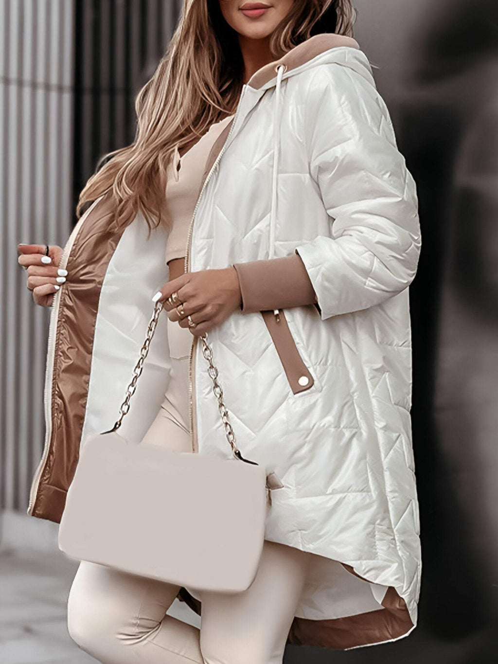 Cosy Hooded Longline Ladies Coat