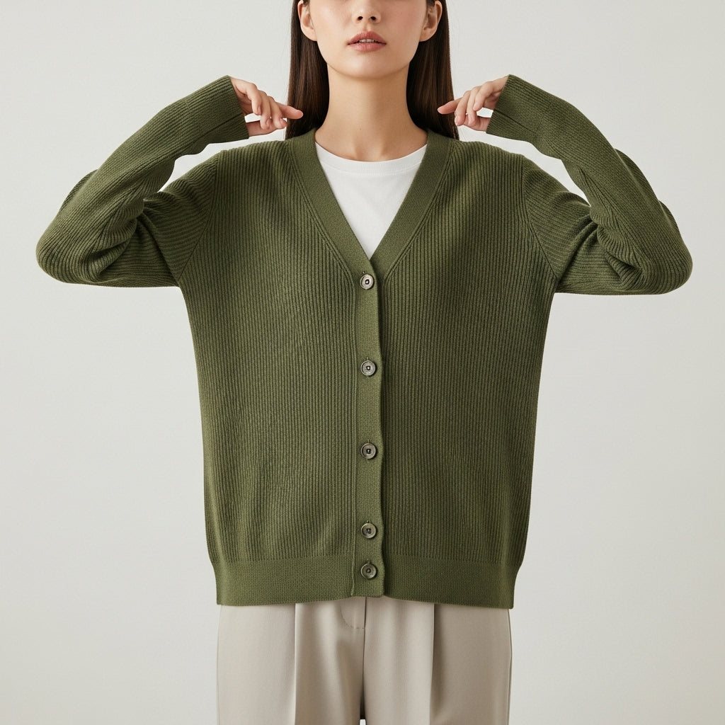 Women’s Long Sleeve V-Neck Cardigan