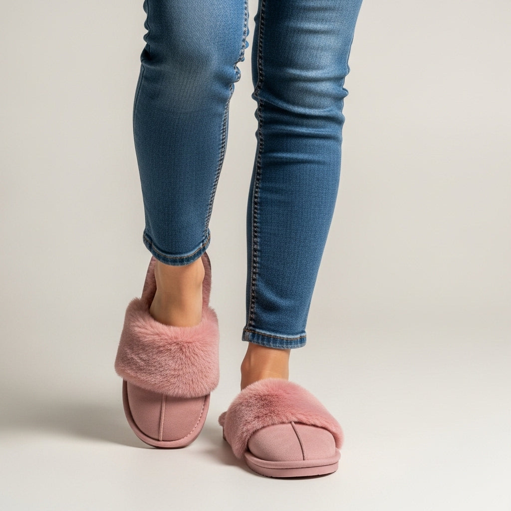 Women’s slippers | With faux fur trim