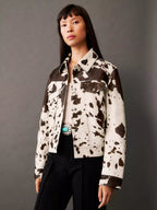 Trendy Cow Print Statement Jacket