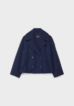 Short Tailored Double-Breasted Cropped Coat