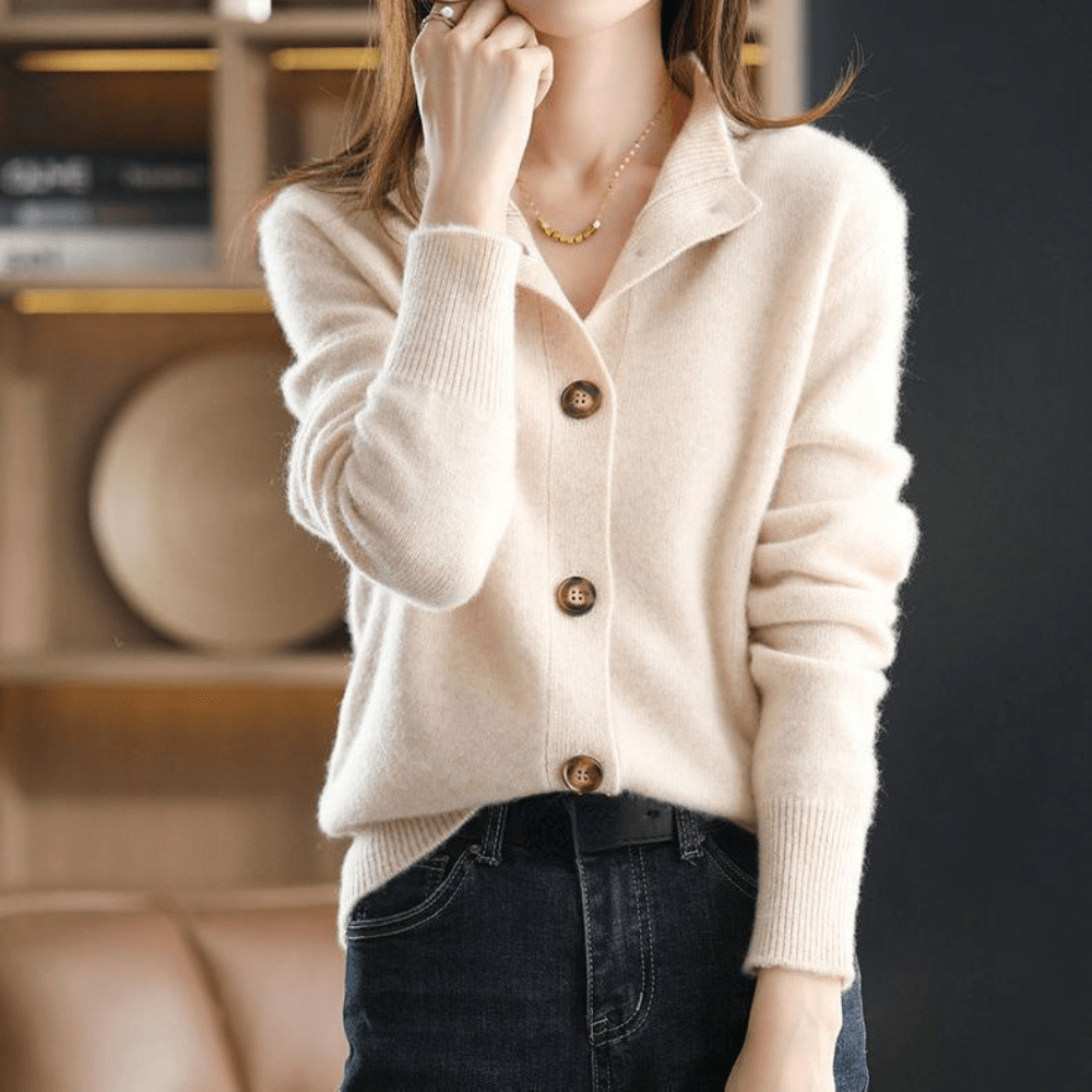 Soft Cashmere Blend Knitted Cardigan