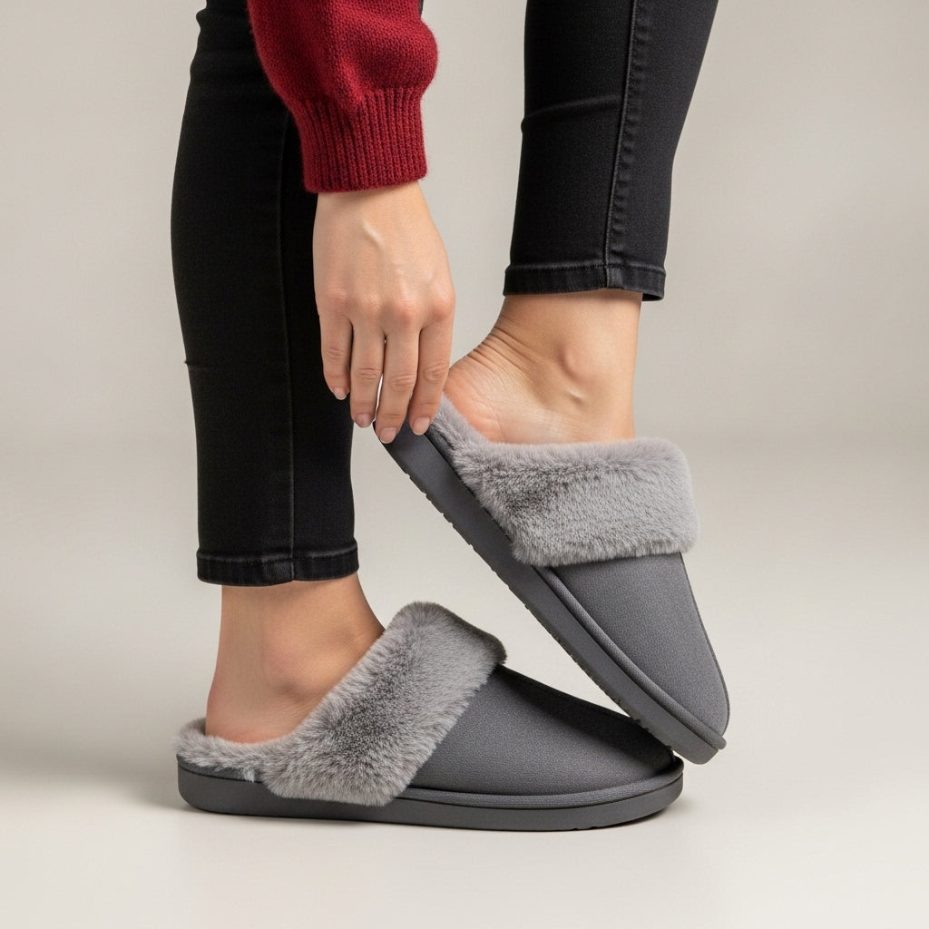 Women’s slippers | With faux fur trim