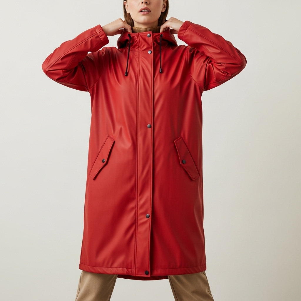 Women’s raincoat with hood | Long