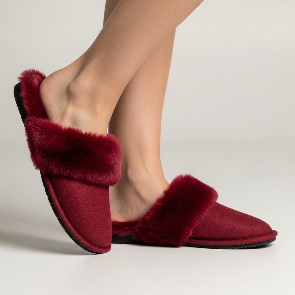 Women’s slippers | With faux fur trim