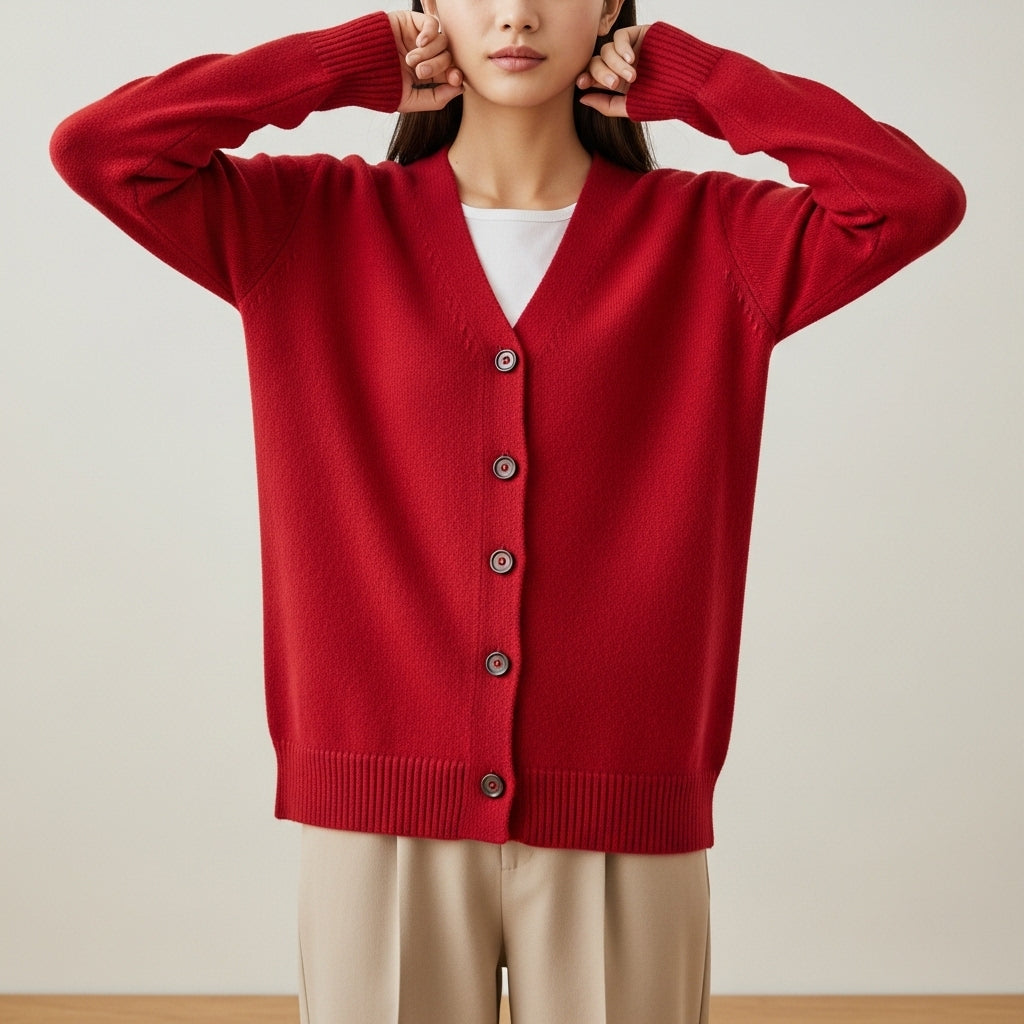 Women’s Long Sleeve V-Neck Cardigan