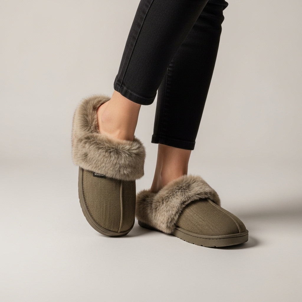 Women’s slippers | With faux fur trim