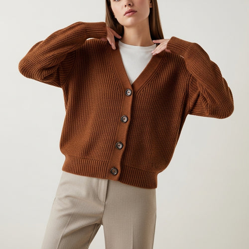 Casual gebreid vest voor dames met knopen