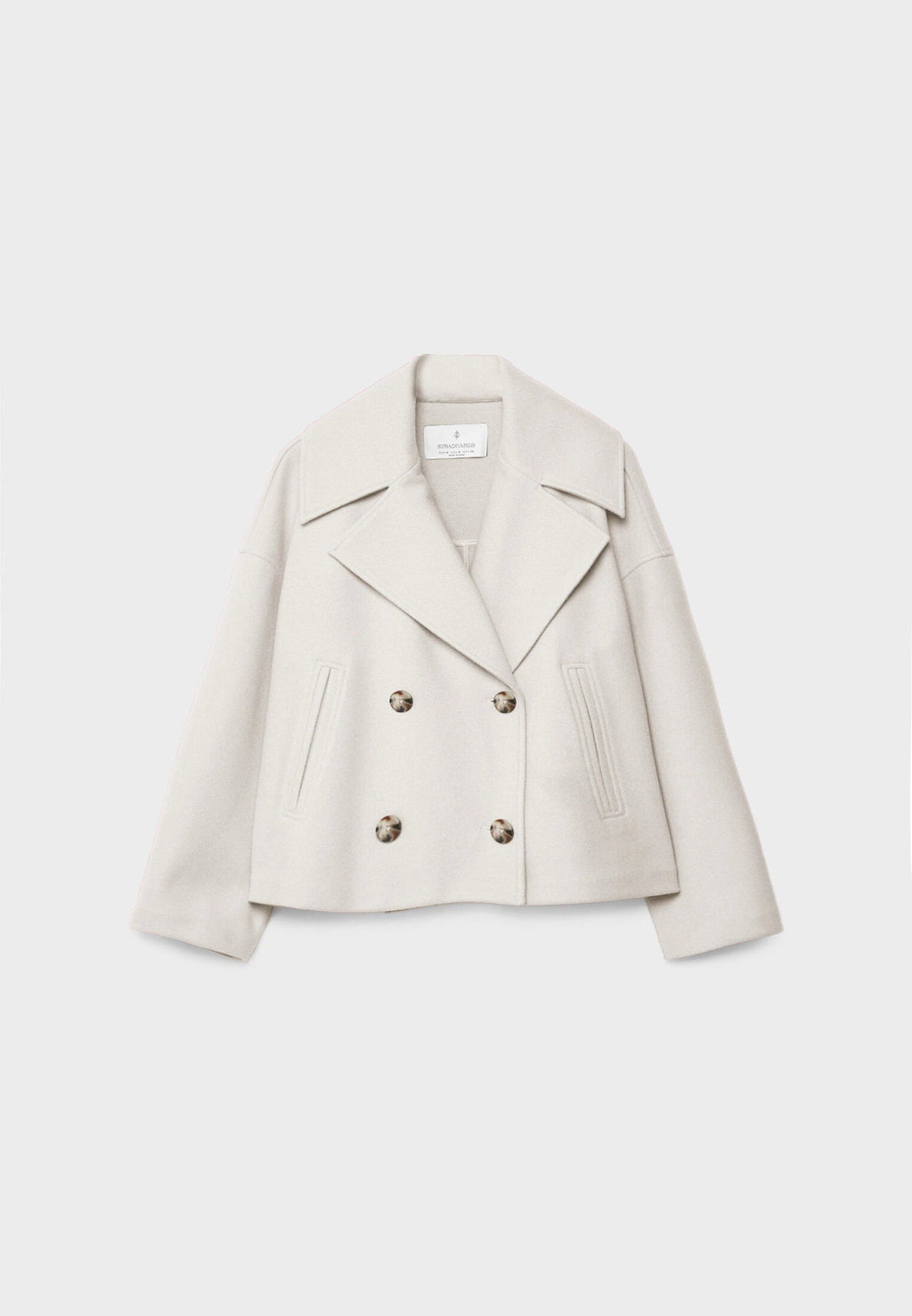 Short Tailored Double-Breasted Cropped Coat