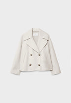 Short Tailored Double-Breasted Cropped Coat