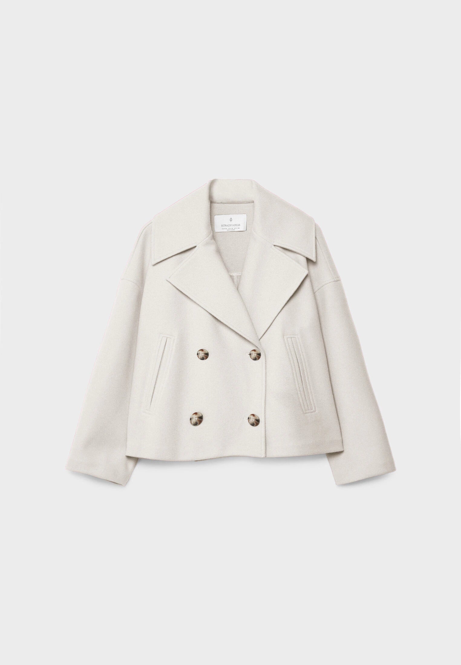 Short Tailored Double-Breasted Cropped Coat