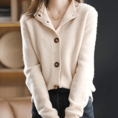 Soft Cashmere Blend Knitted Cardigan
