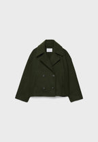 Short Tailored Double-Breasted Cropped Coat