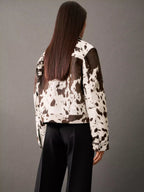 Trendy Cow Print Statement Jacket