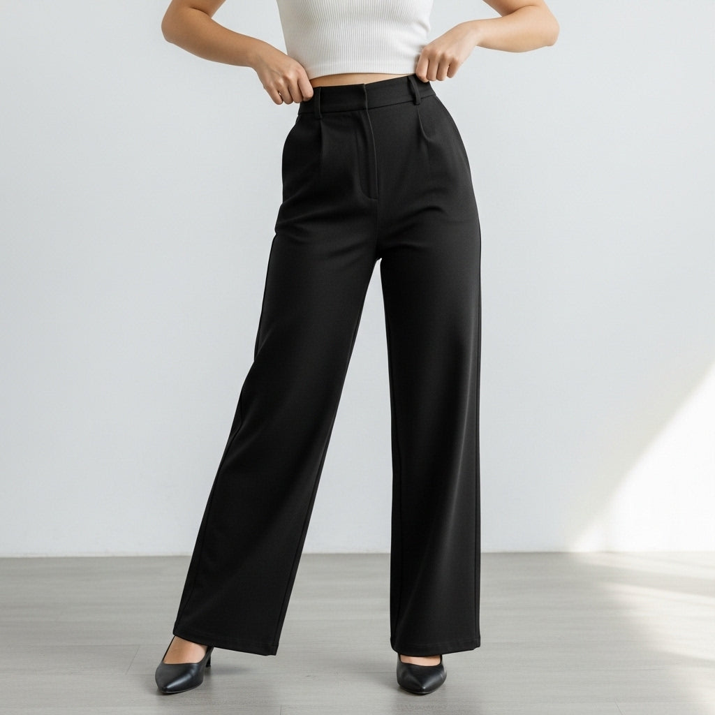 Women’s modern pants with high waist | Wide leg