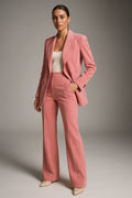 Women’s 2-Piece Trouser Suit – Single-Breasted Blazer and Straight-Leg Trousers Set