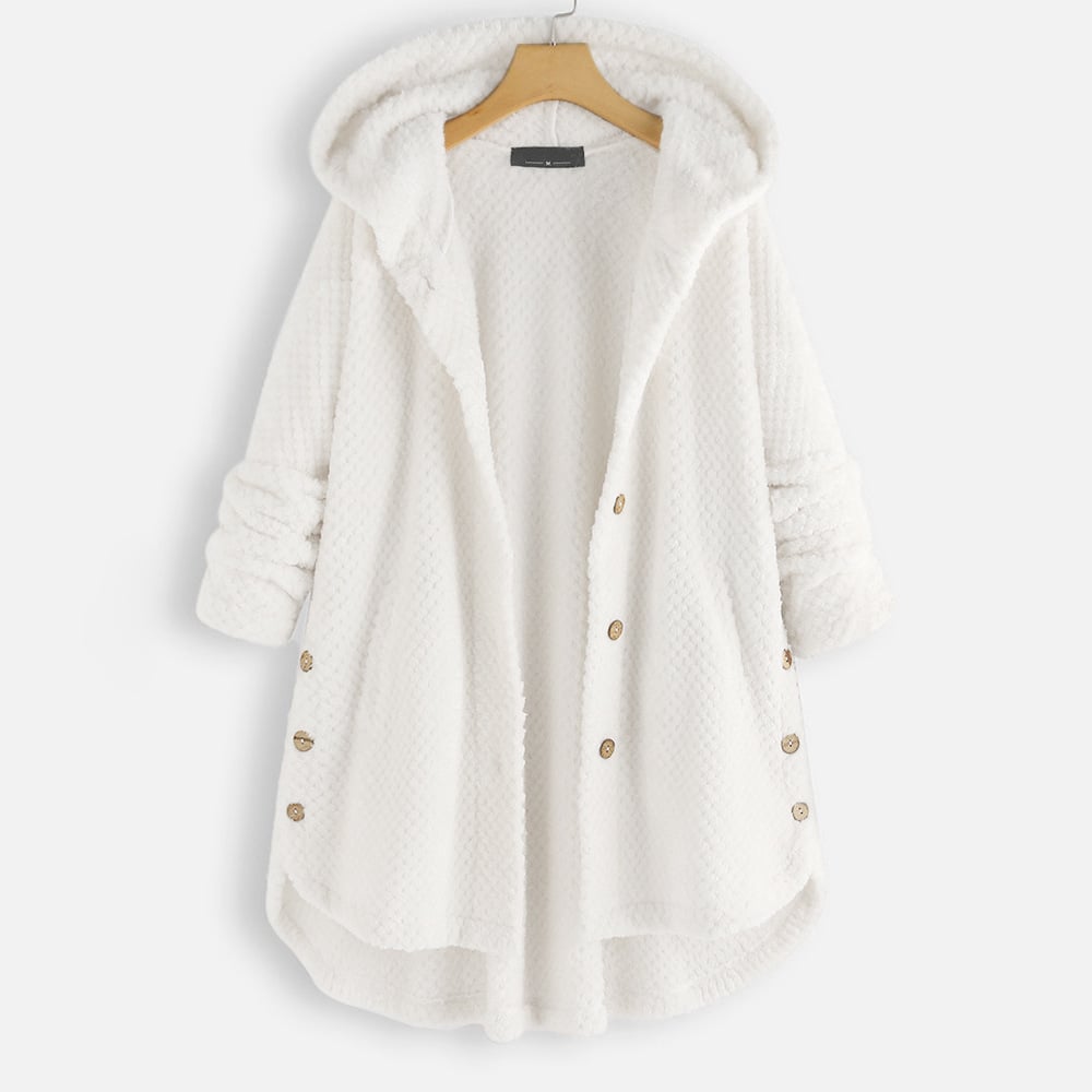Mid-Length Hooded Reversible Fleece Jacket