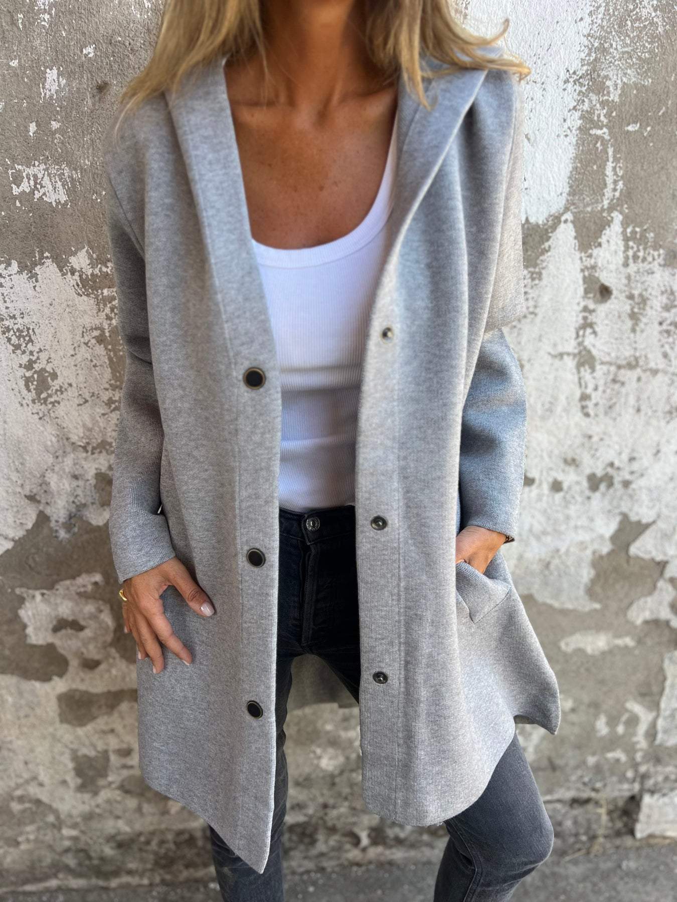 Lightweight Long Hooded Mid-Season Jacket