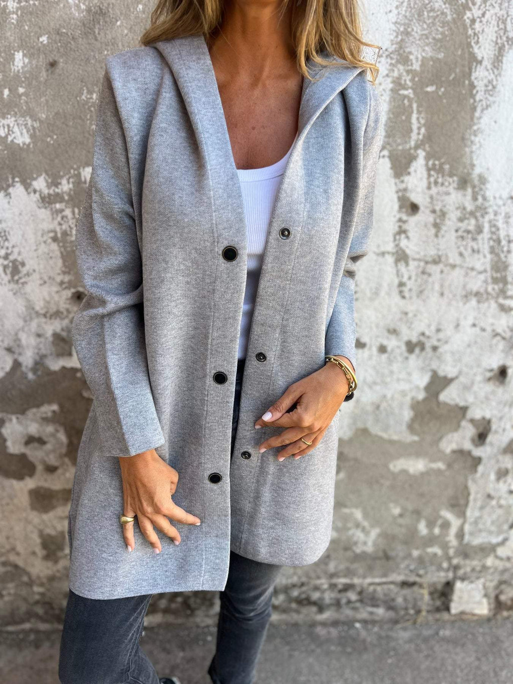 Lightweight Long Hooded Mid-Season Jacket