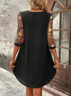 Floral Dress for Women – Mini Dress with Floral Sleeves for Summer