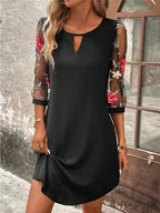 Floral Dress for Women – Mini Dress with Floral Sleeves for Summer