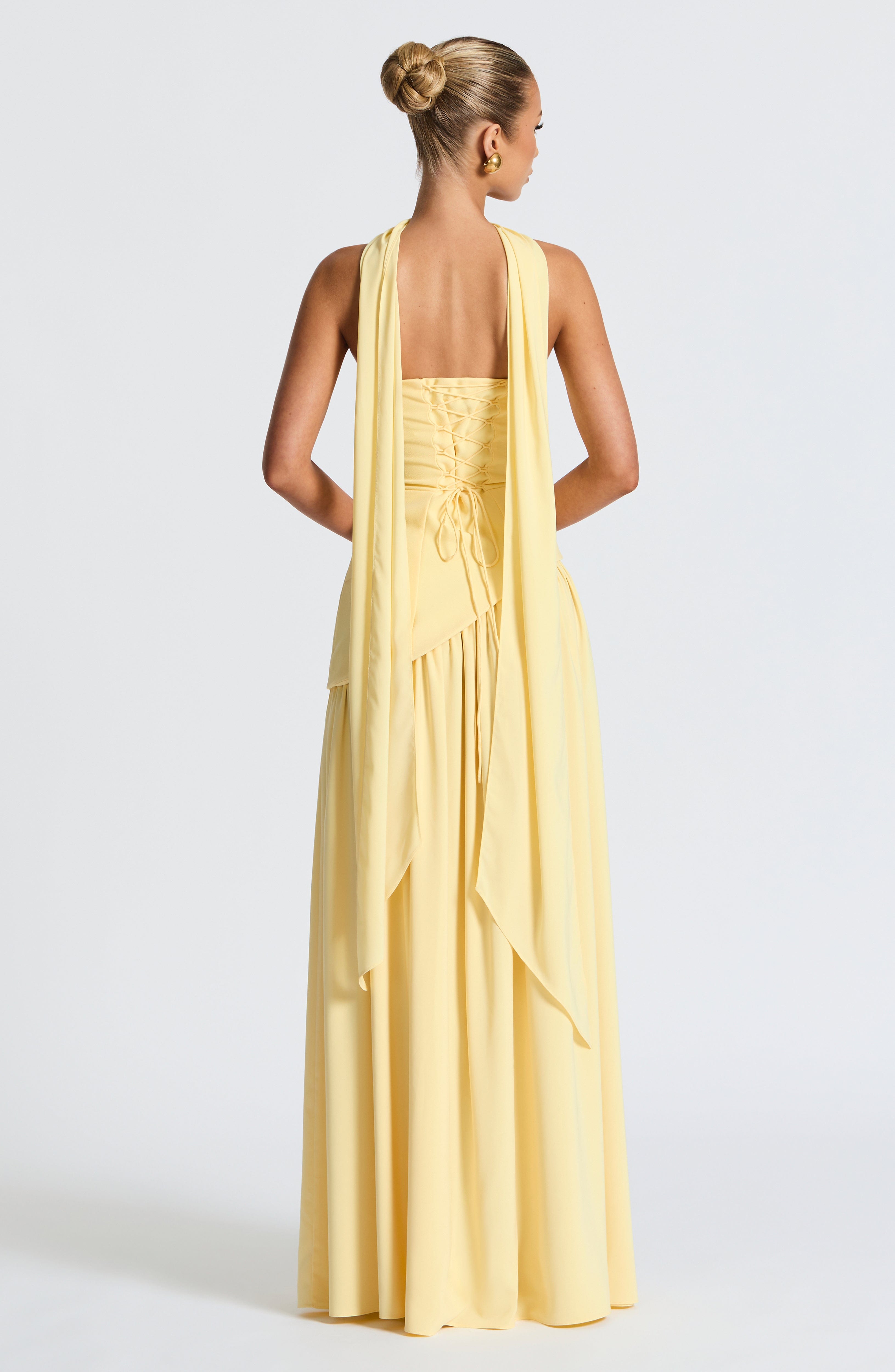 Women’s Strapless Maxi Dress with Asymmetric Waist and High Slit