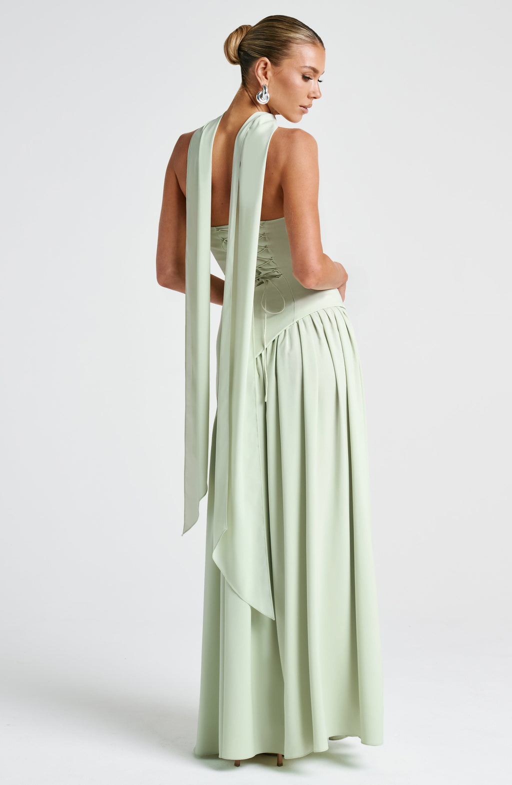 Women’s Strapless Maxi Dress with Asymmetric Waist and High Slit