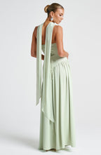 Women’s Strapless Maxi Dress with Asymmetric Waist and High Slit