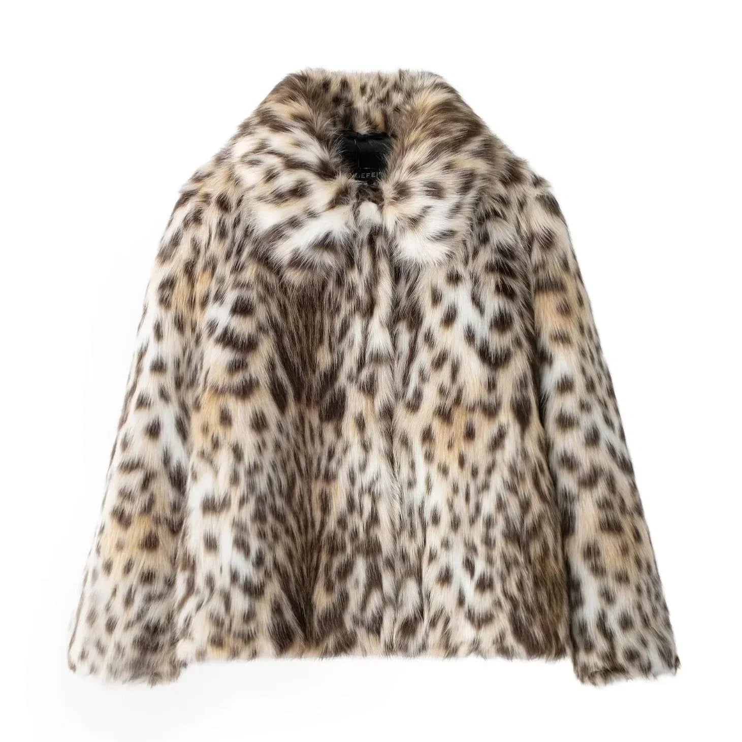 Oversized Animal Print Fur Coat