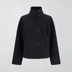 Short High-Collar Button Winter Coat