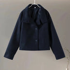 Short High-Collar Button Winter Coat