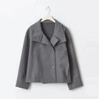 Short High-Collar Button Winter Coat