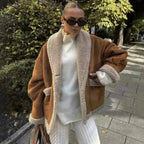 Brown Sherpa Lined Winter Coat