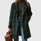 Green Check Button Up Coat