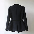 Chic Belted Decorative Button Coat