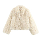 Beige Faux Fur Winter Coat