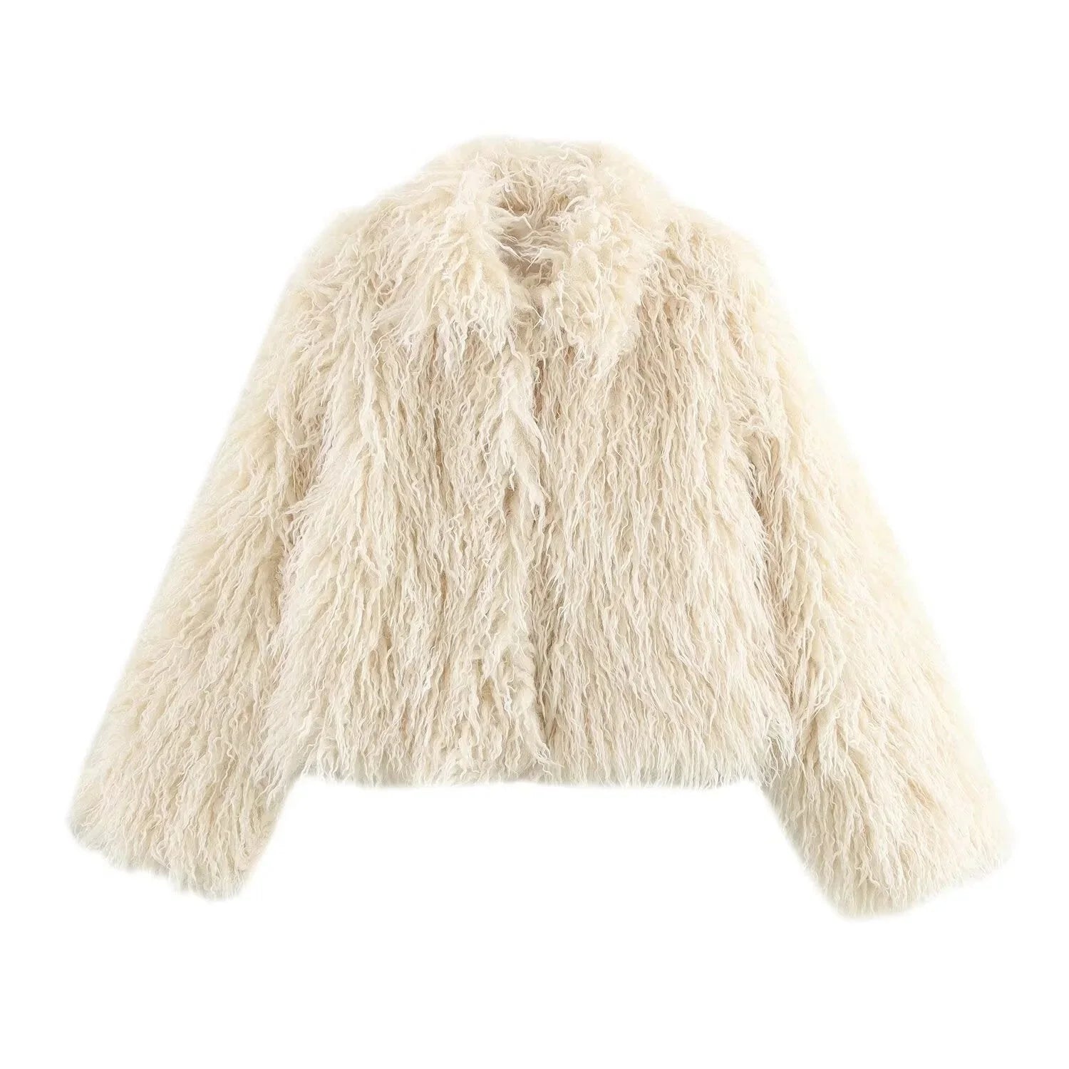 Beige Faux Fur Winter Coat