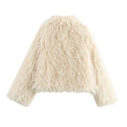 Beige Faux Fur Winter Coat