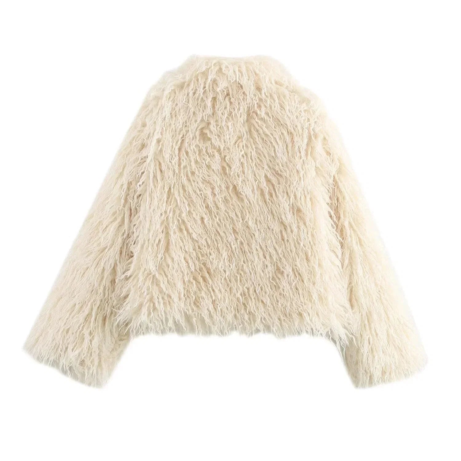 Beige Faux Fur Winter Coat