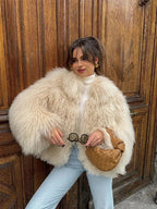 Trendy Plush Faux Fur Coat