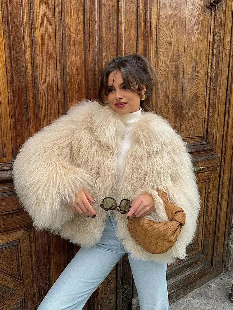 Trendy Plush Faux Fur Coat