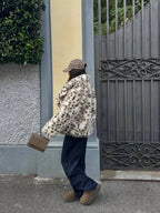 Leopard Print Faux Fur Coat