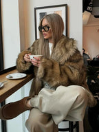 Brown Faux Fur Winter Coat