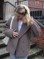 Oversized Brown Button Winter Coat