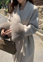 Long Belted Faux Fur Coat