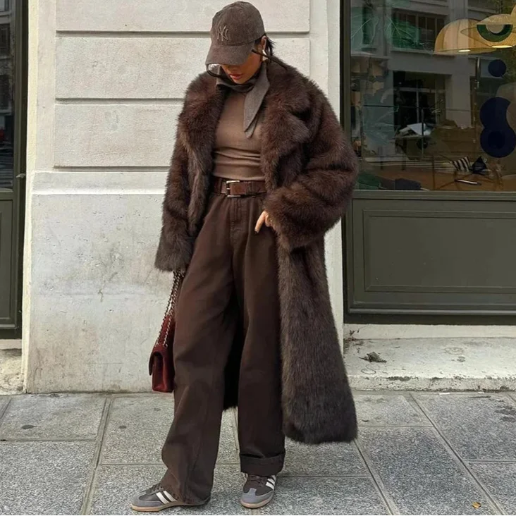 Long Faux Fur Winter Coat