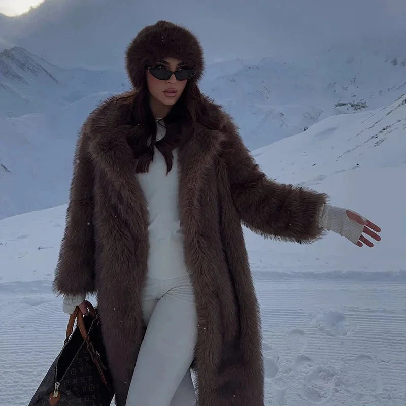 Long Faux Fur Winter Coat