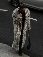 Elegant Long Leopard Print Coat